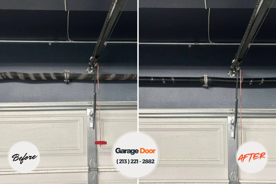 Before and after: garage door repair Dryden, MI